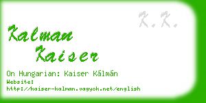 kalman kaiser business card